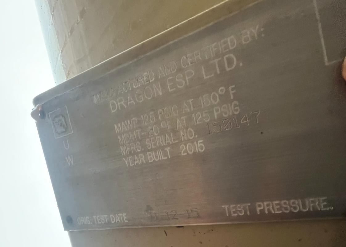 VAPOR RECOVERY TOWER 36 X 30' 125PSI VERTICAL (2)