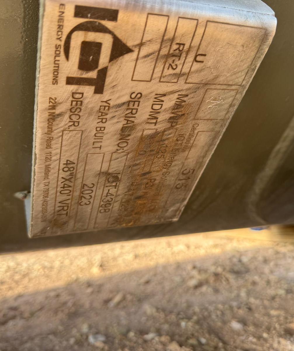 VAPOR RECOVERY TOWER 48 X 40' 125PSI VERTICAL (1)